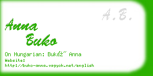 anna buko business card